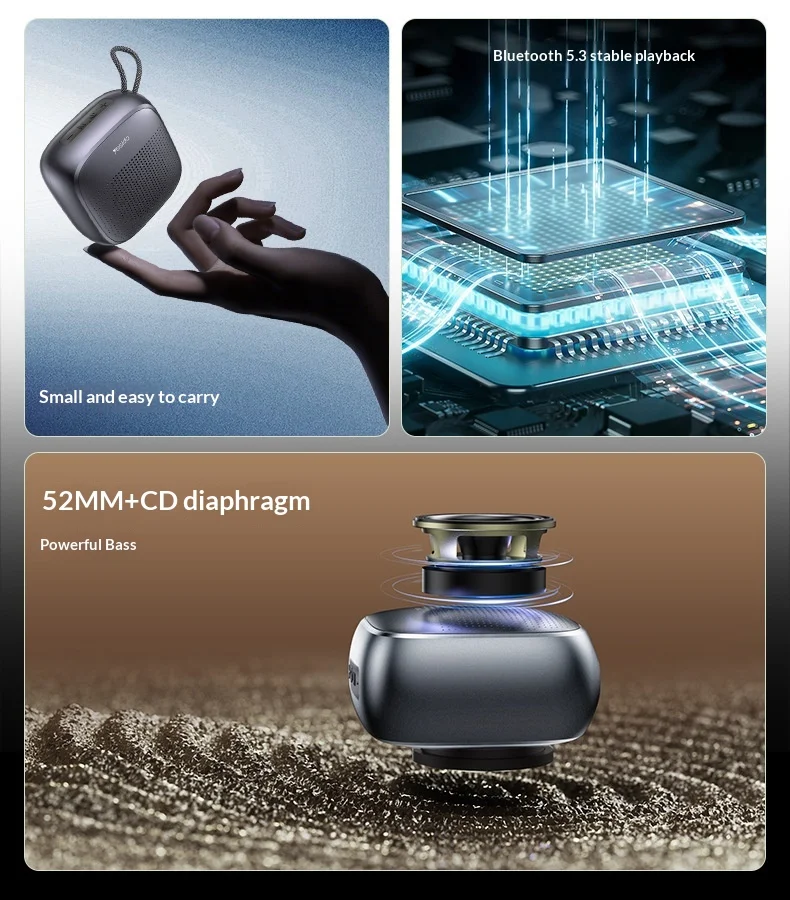 Yesido سماعة لاسلكية تعمل بالبلوتوث المتكلم مضخم صوت صغير ثلاثية الأبعاد صوت ستيريو في الهواء الطلق الغبار مكبر صوت بخاصية البلوتوث محمول #5