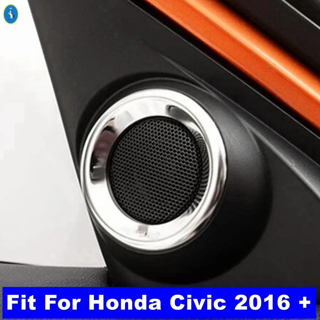 

Auto Pillar A Stereo Speaker Audio Sound Loudspeaker Decor Ring Cover Trim Kit For Honda Civic 2016 - 2020 Interior Accessories