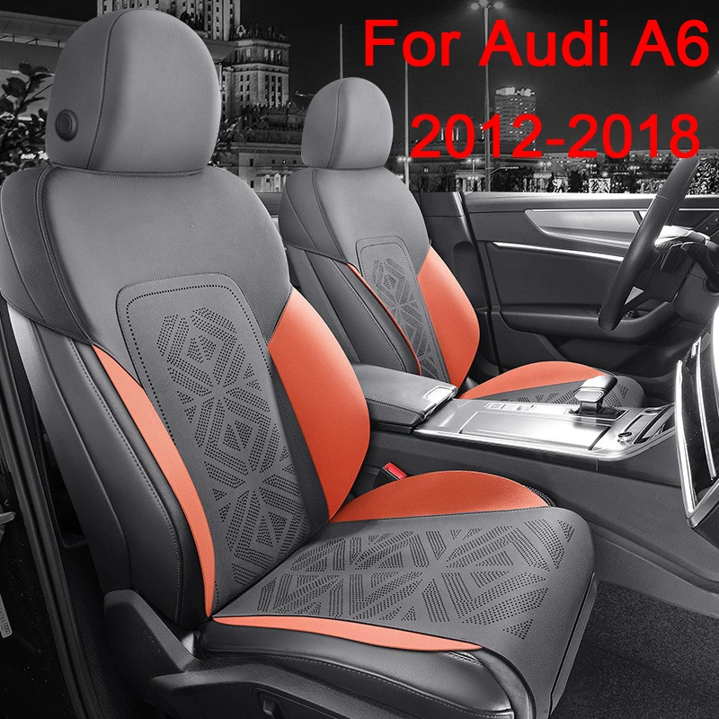 Custom Car Seat Covers New Upgraded Ultra-thin Ventilate Seat Cover For Audi A6 2012 TO 2018 A6L Car Seat Protective Cover