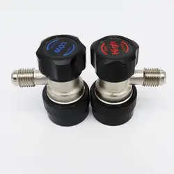 R134A conector de acoplador rápido para coche, adaptador de latón para refrigerante de aire acondicionado, conectores de CA ajustables, accesorios