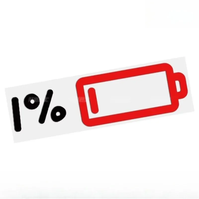 Funny 1% Battery Low Electric Scooter Motorcycle Vinyl Sticker Waterproof Decal for Bike Car Window Body Auto Decor Style