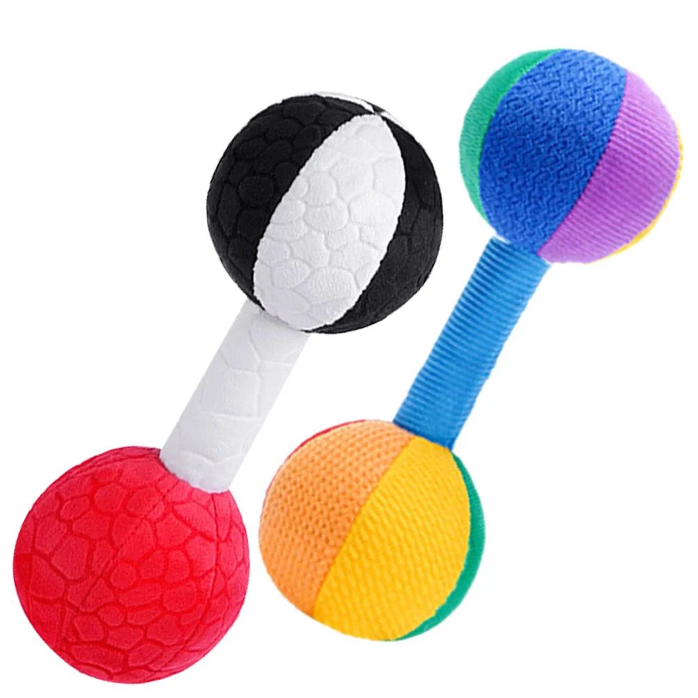 2 Pcs Toys for Babies Baby Training Infant Supple Dumbbell Toddler Plaything Soothing 3-6 Months Portable