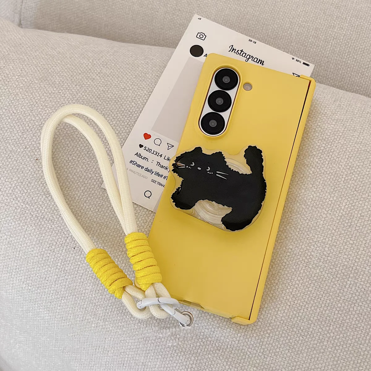 

Luxury Simple Portable Bracelet Phone Case For Samsung Galaxy Z Fold 6 5 ZFold 7 Z Fold 4 3 Z Fold SE W25 Cat Ring Holder Cover