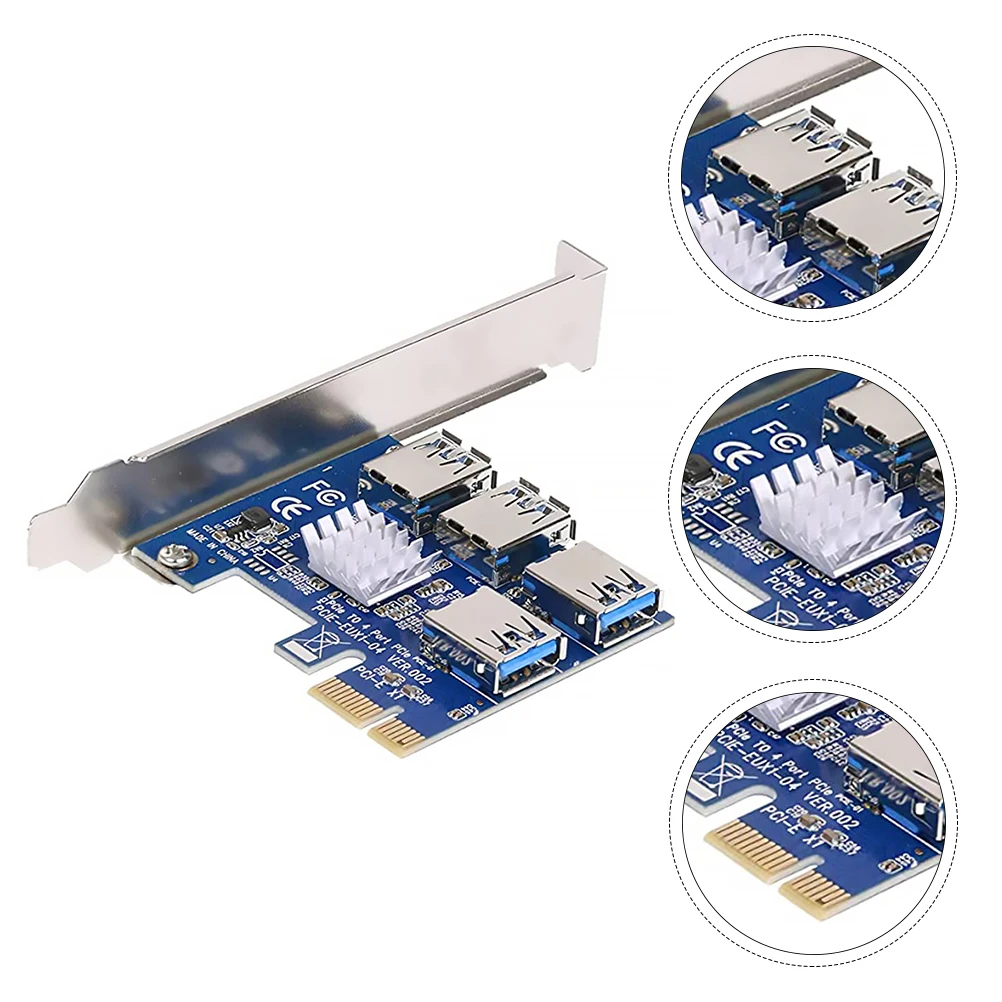 

Pci-E Expansion Card Gold Plated Contacts Stable Power Supply Multiple Capacitors Fixed Buckle Water Baffle Durable Mining Riser