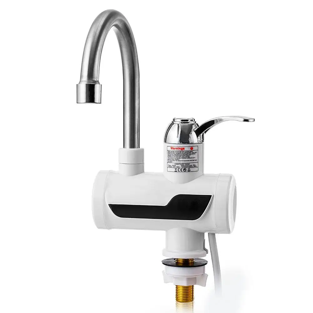 3000W Tankless Instant Water Heater Electric Hot Water Faucet Heating Kitchen Tap With Temperature Display