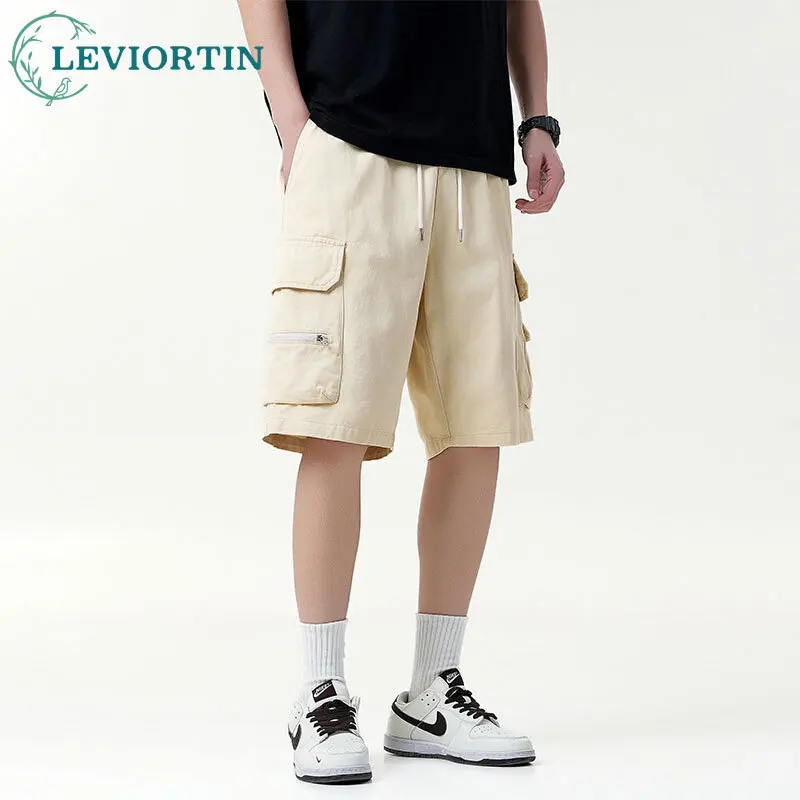 

Летние модные шорты-карго для мужчин, повседневная уличная рабочая одежда из чистого хлопка в американском стиле, спортивные шорты с несколькими карманами