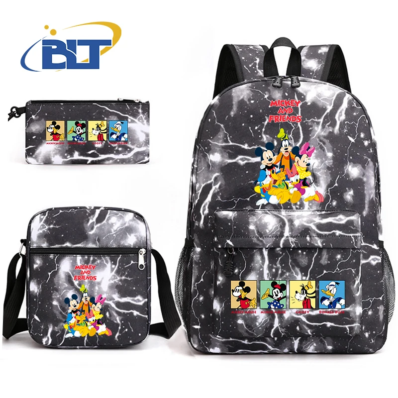 Mickey Mouse and Friends printed student school bag set kids backpack shoulder bag pencil case 3-piece set for boys and girls