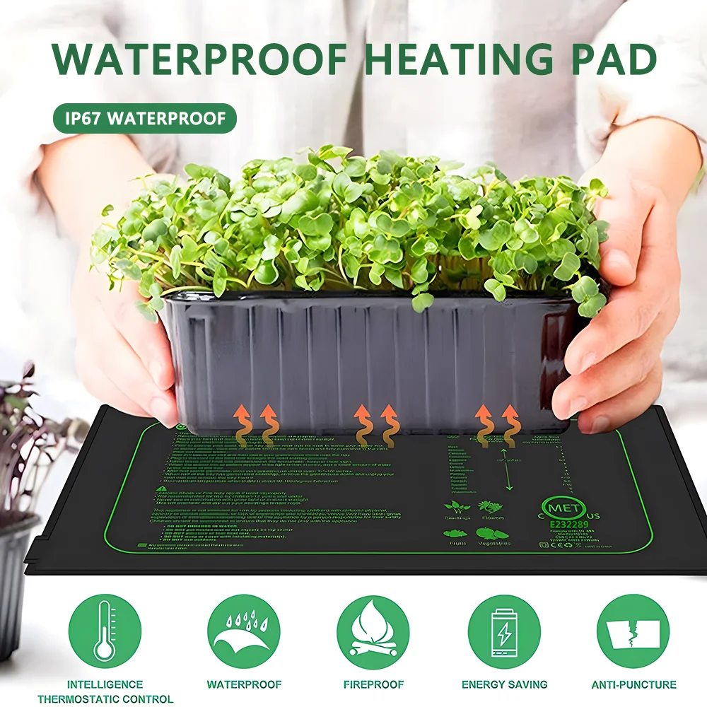 Seedling Heat Mat Waterproof Plant Heating Pad Seed Germination Propagation Hydroponic Greenhouse Garden Rooting Germination