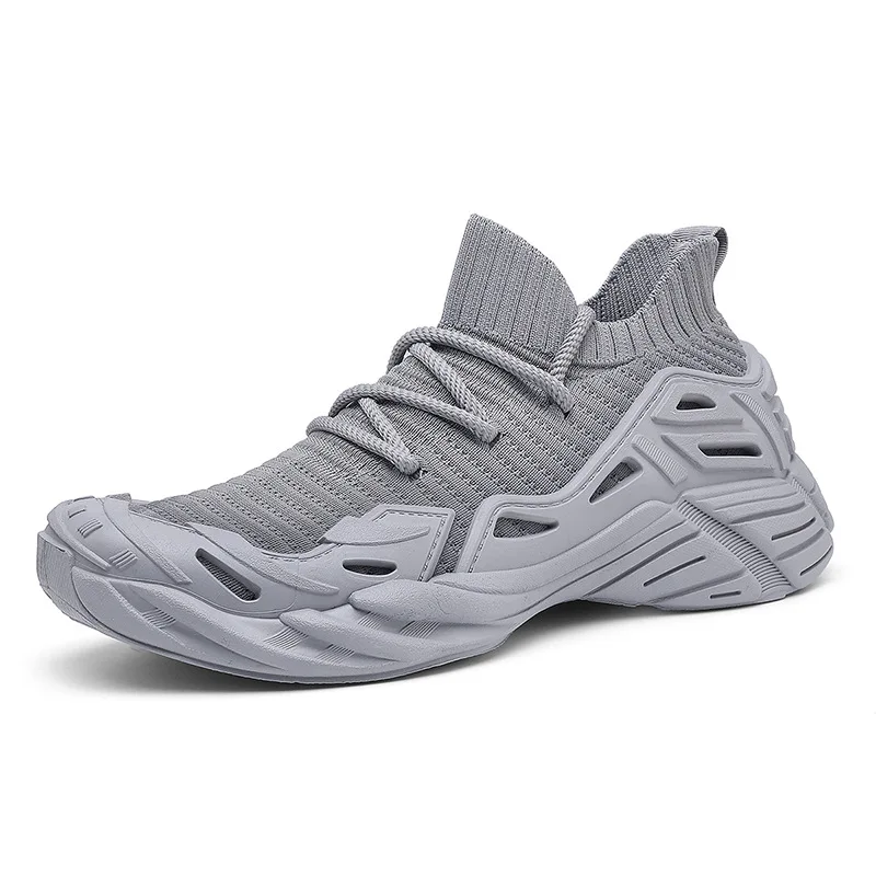 Unisex Fashion Blade Sole Sneakers High Top Knit Breathable Non Slip Cushioning Walking Shoes for Daily Commute Hot Products