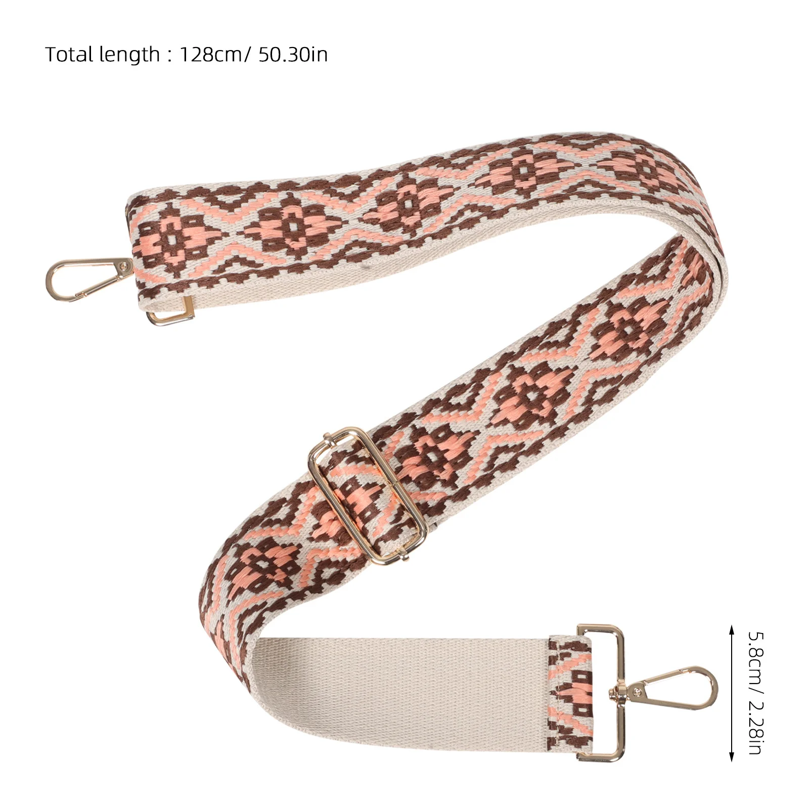 حزام كتف عريض مطرز قابل للتعديل على الطراز العرقي، حقيبة كروس مريحة، حزام محفظة، حقيبة يد مزخرفة #6