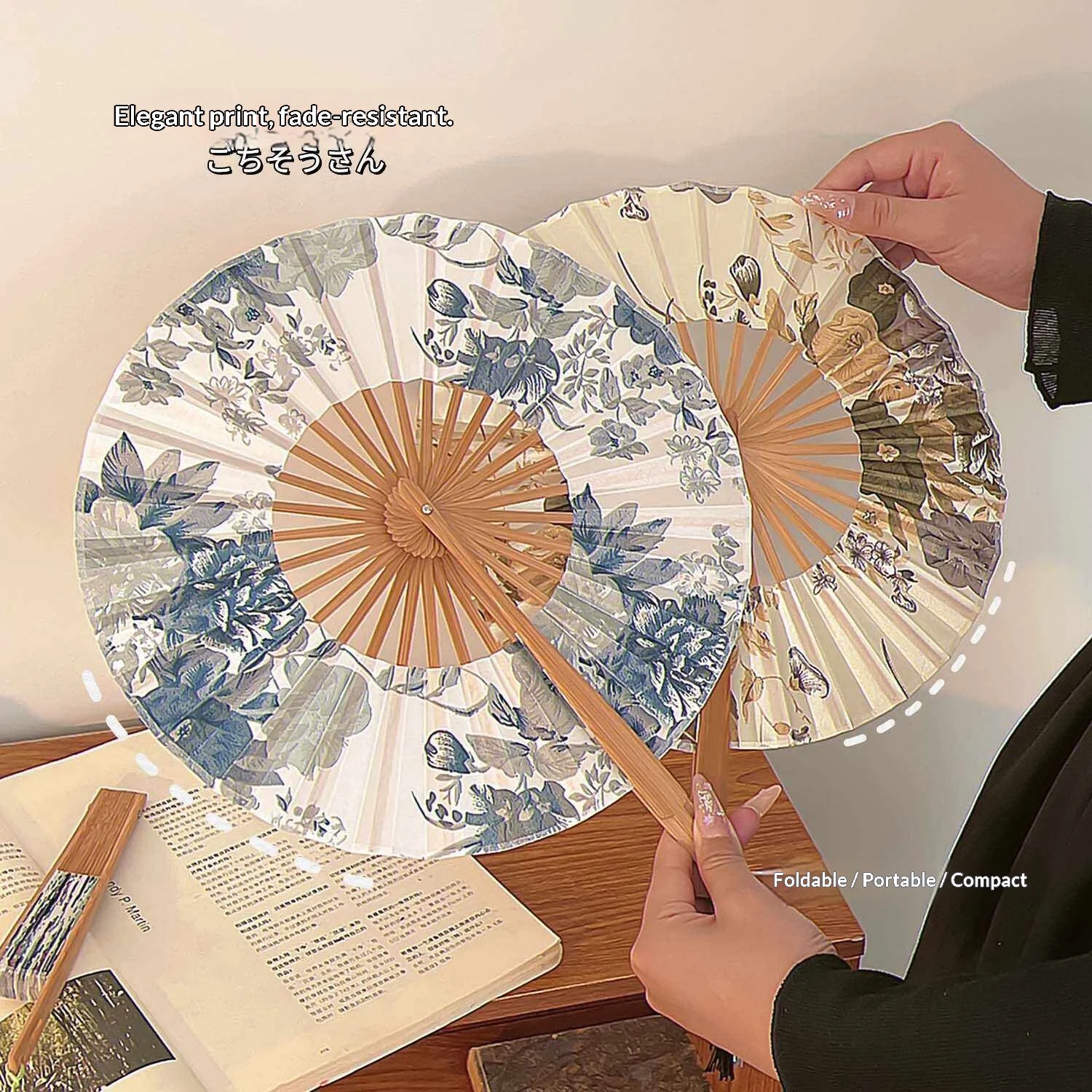   Abanico de Seda Estilo Chino Japonés, Abanico Plegable, Abanico de Boda, Regalos Artísticos, Abanico de Mano para Danza, Abanico Plegable de Bambú Vintage, Abanico de Mano con Flores