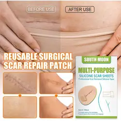 Remendo de remoção de cicatriz de silicone reutilizável Cirurgia de queimadura Achatar cicatriz Gel Adesivo da pele Repair Soft Self Strip 1 rolo