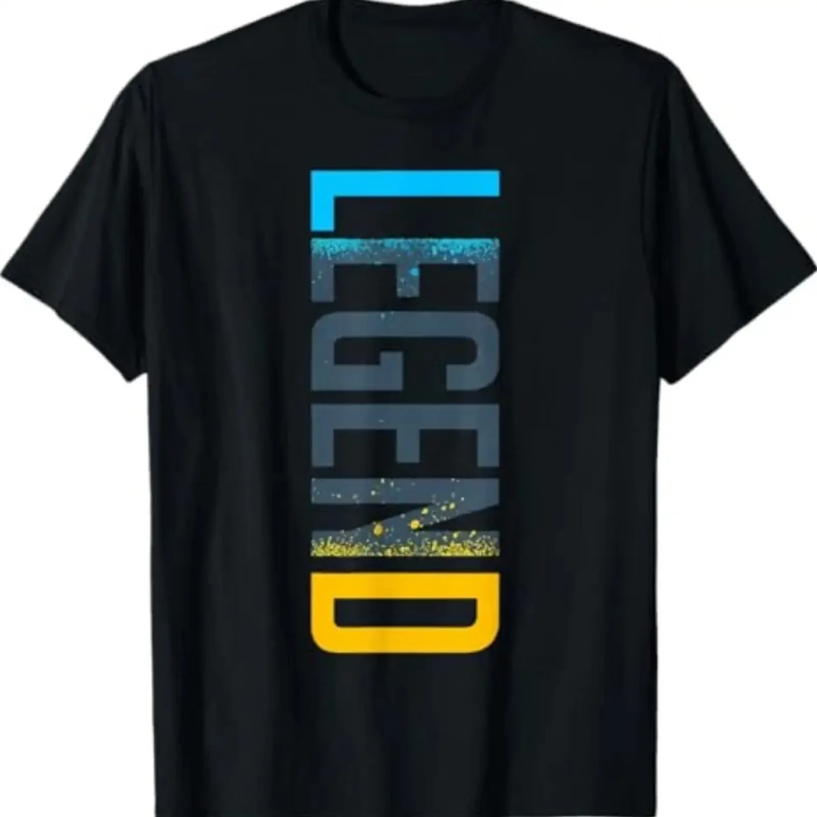 Legend Vertical Streetwear Retro Gamma Blue Matching T Shirt vintage Washed designer clothes Top For Everyday Wear Casual