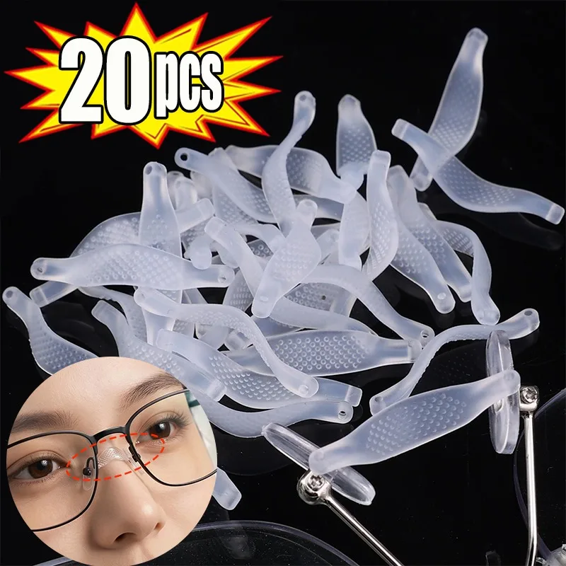 Silicone Eyeglass Nose Pad Anti Slip Soft Liquid Silicone One Piece Transparent Glasses Nose Cushion Comfortable Pressure Relief