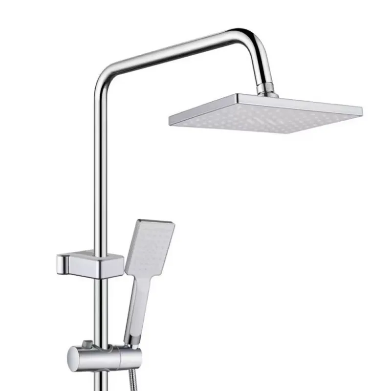 

Chrome Modern Rain Shower System with HandHeld Shower Head Water Saving Shower Set