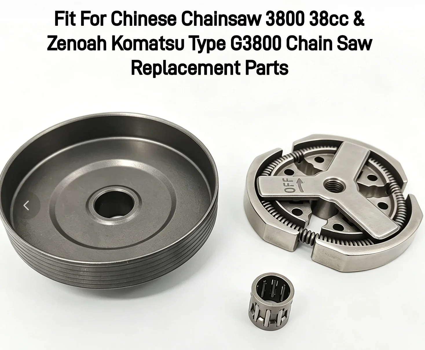 Clutch Drum Clutch Assembly Kit with Needle Bearing, Fit for Chinese Chainsaw 3800 38cc & Zenoah Komatsu G3800 Chainsaw Replacem