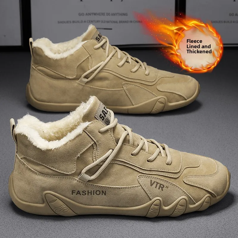 

Men's Winter Work Boots Warm Fleece Lined Sporty Office Ready Waterproof Cotton Shoes Trendy Men's Footwear for Laboring