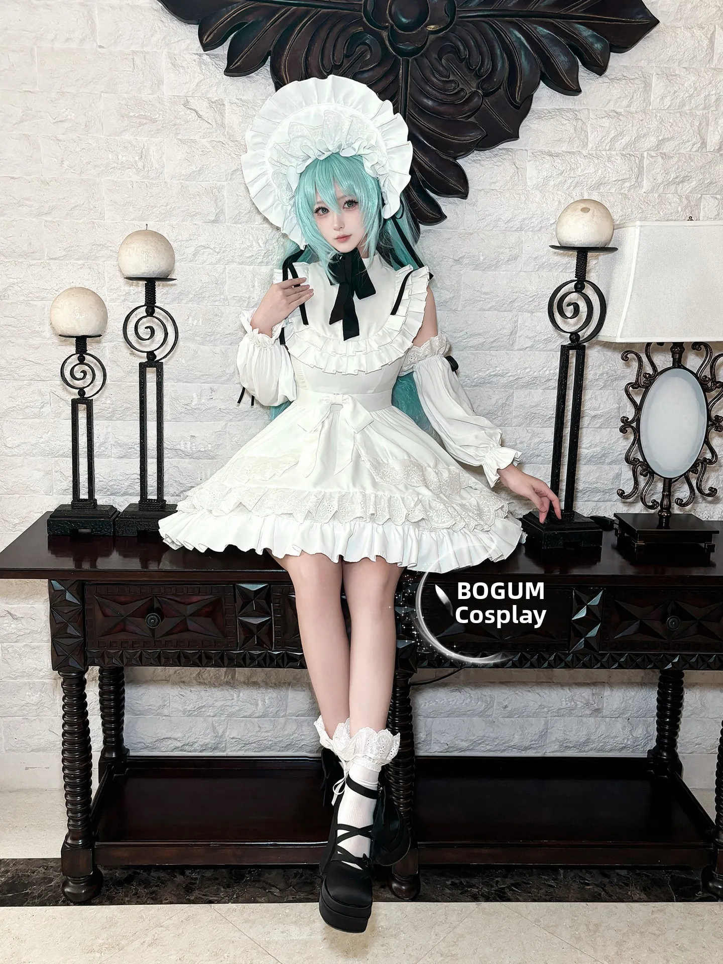 

Костюм для косплея Miku Noodle PR Doll: белое платье, длинный рукав, японское аниме, женская одежда, юбка, аксессуары для волос, Sos 2026