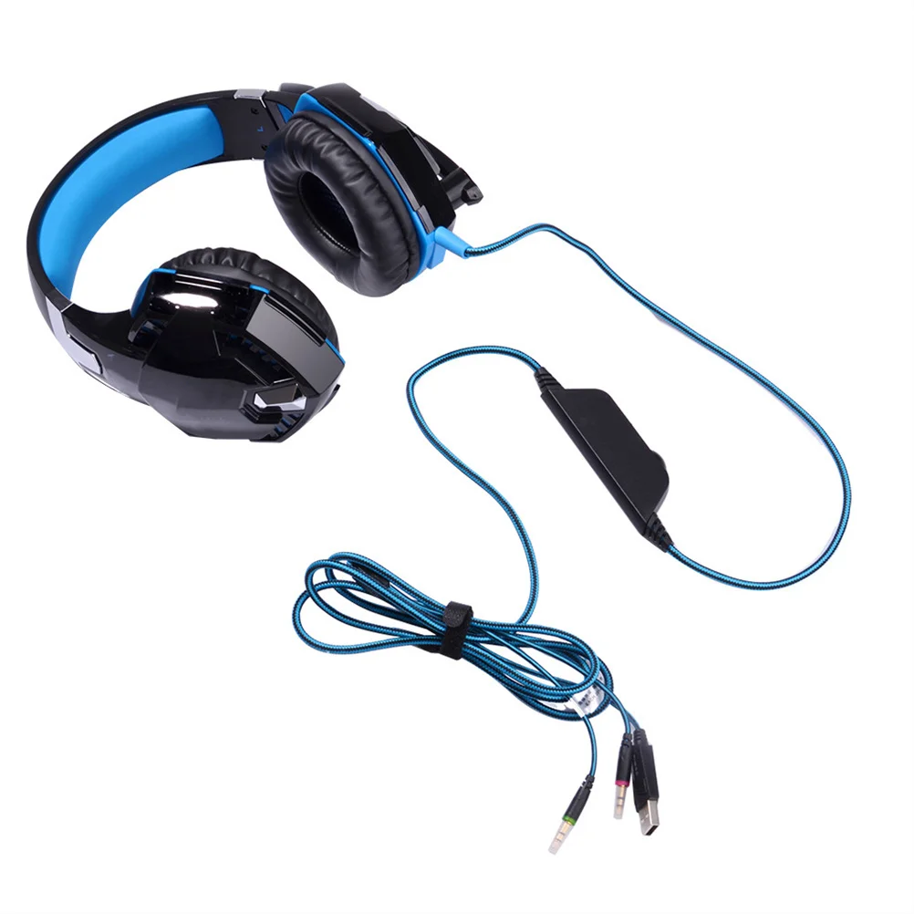 

Headset Black Over Ear Earmuff Noise Canceling Omnidirectional Microphone Led Light For Long Hours Gaming Music Movies