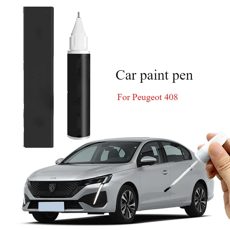 For Peugeot 408 paint pen pearlescent white silver wing gray logo 408 auto supplies modification accessories