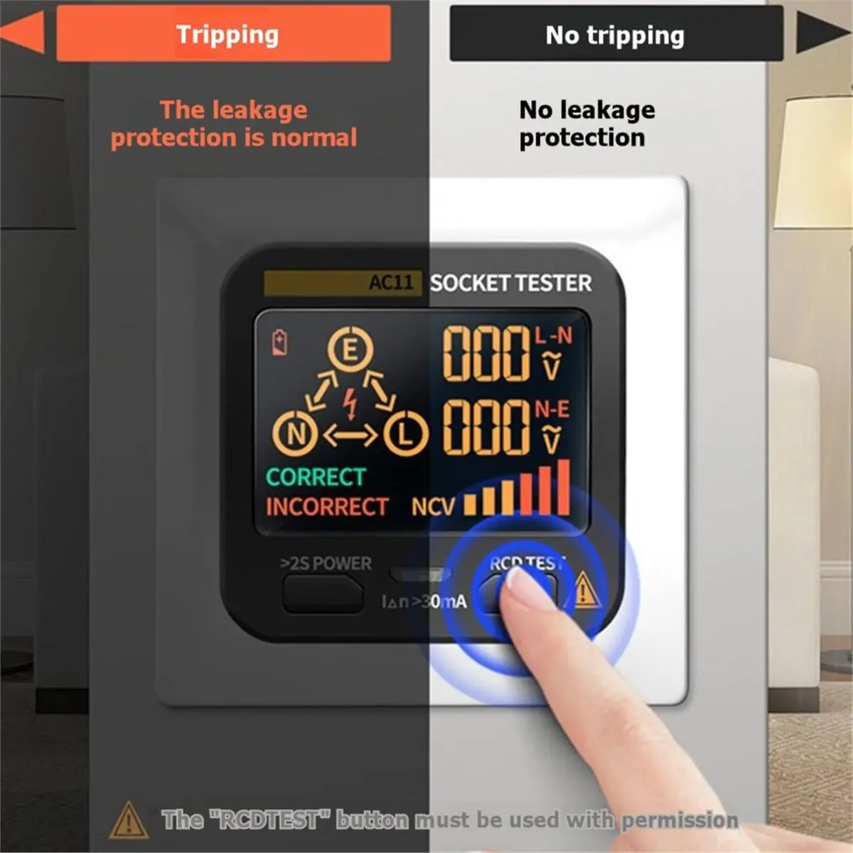 (A99Z] AC11 Socket Detector UK Plug Zero Line Plug Polarity Phase Detector Socket Tester Smart Digital Tester