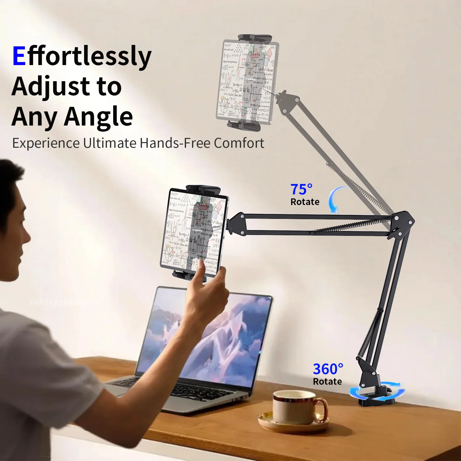 Adjustable Tablet Stand Bedside Desk Mount Multi-Angle Phone Holder for IPad Pro 12.9 Air Mini Samsung Tab Home Office Reading