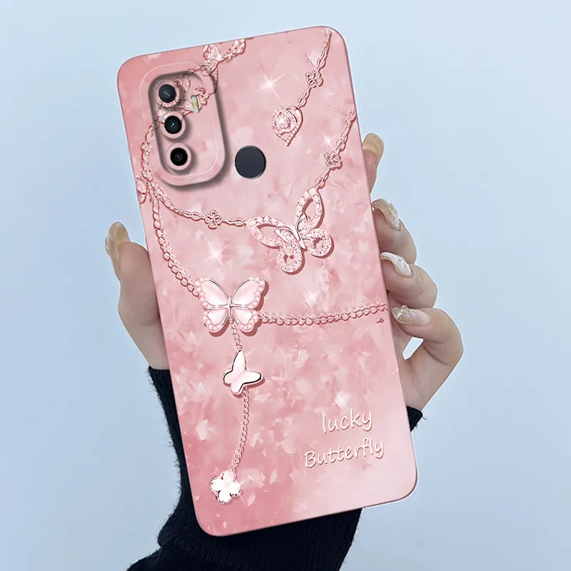 حافظة لهاتف OPPO A53 A53S CPH2127 CPH2135 البساطة الأزهار السائل سيليكون للصدمات الغطاء الخلفي الواقي لـ OPPO A 53 Fundas