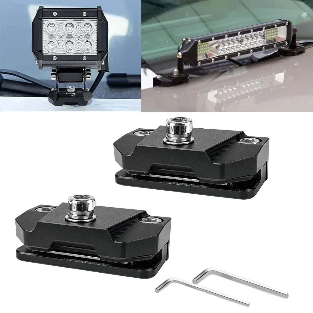 

Universal 2Pcs Hood Mount Light Brackets Led Work Light Pods Kit Ditch Light Brackets Tools for Truck Suv Car Accessories