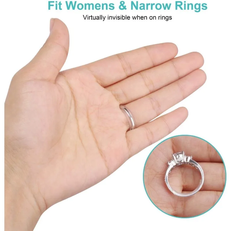 Invisible Ring Size Adjuster for Loose Rings Ring Adjuster Fit Any Rings, Assorted Sizes of Ring Sizer