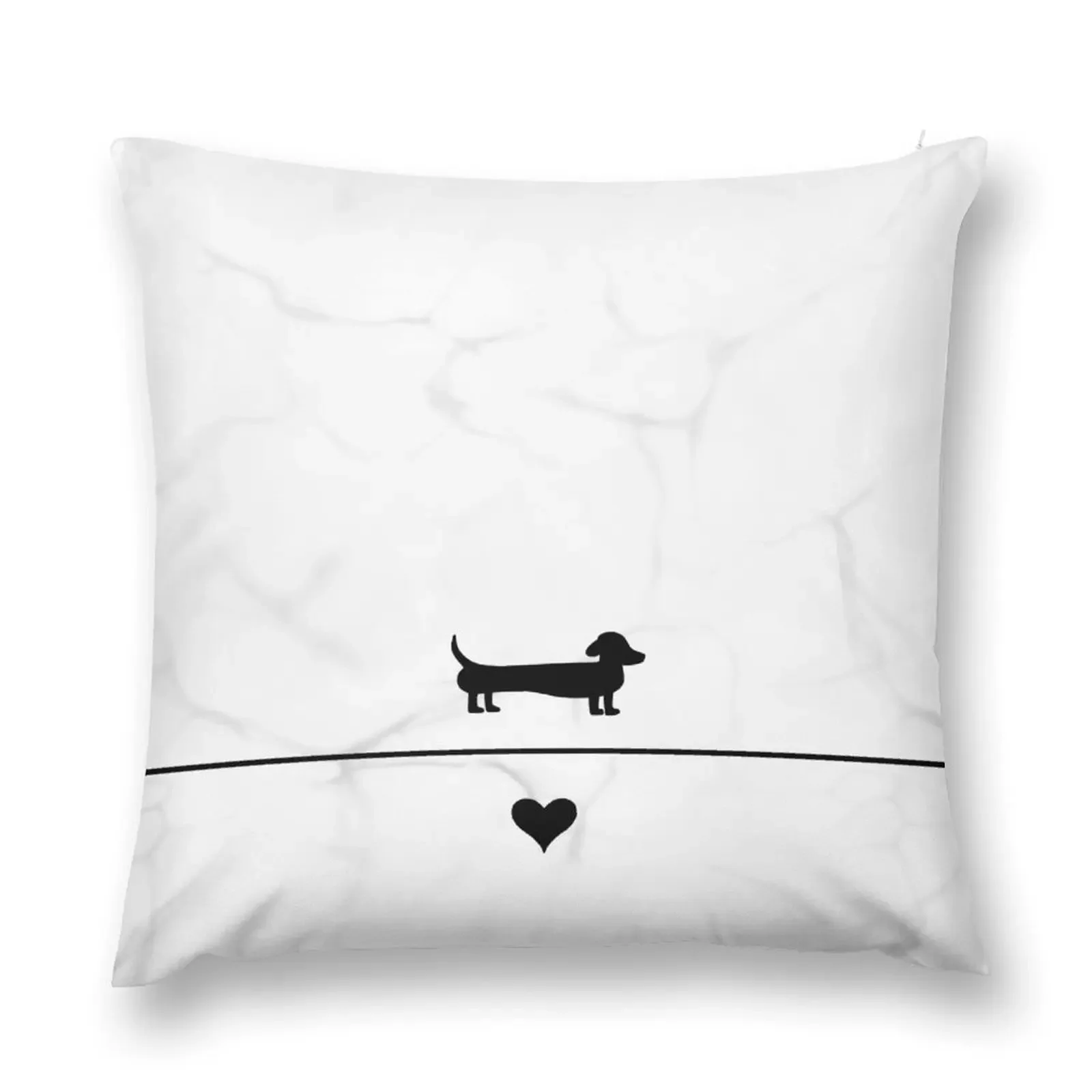 

Black and marble dachshund love Throw Pillow Marble Cushion Cover Pillows Aesthetic pillow