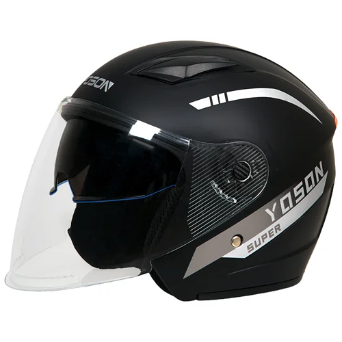 Imagen 2 del producto Casco de doble espejo para las cuatro estaciones, coche eléctrico, medio casco para hombres y mujeres, casco para coche con batería para motocicleta K6