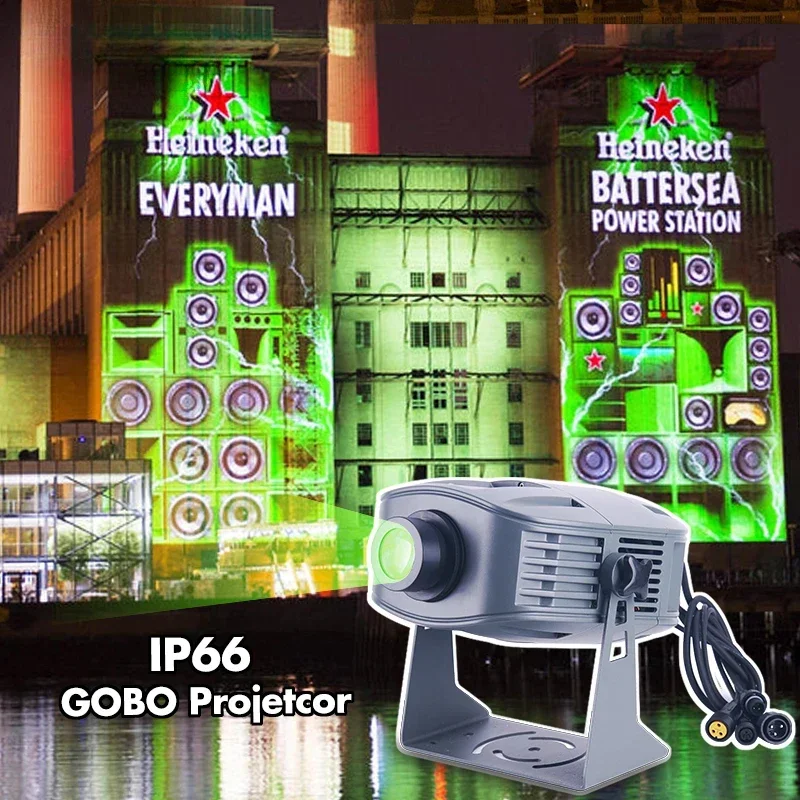 Logotipo do projetor à prova d'água 200W personalizado LED luz de publicidade edifício projetor Gobo luzes de publicidade ao ar livre