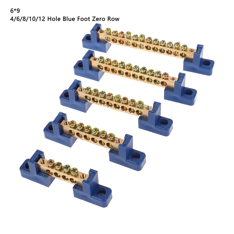 

6*9 4/6/8/10/12 Holes Electrical Connector Distribution Box Neutral Terminal Rail Terminal Block High Bridge Type Ground Bar