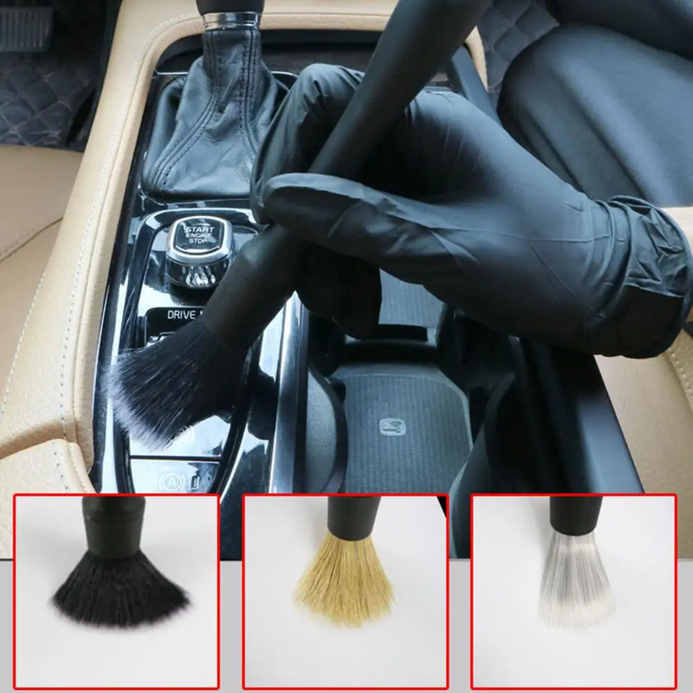 3Pcs/Set Car Detailing Brushes Multifunctional Soft Dense Bristles Sweeping Auto Interior Detail Brushes Wash Tool Car Supplies