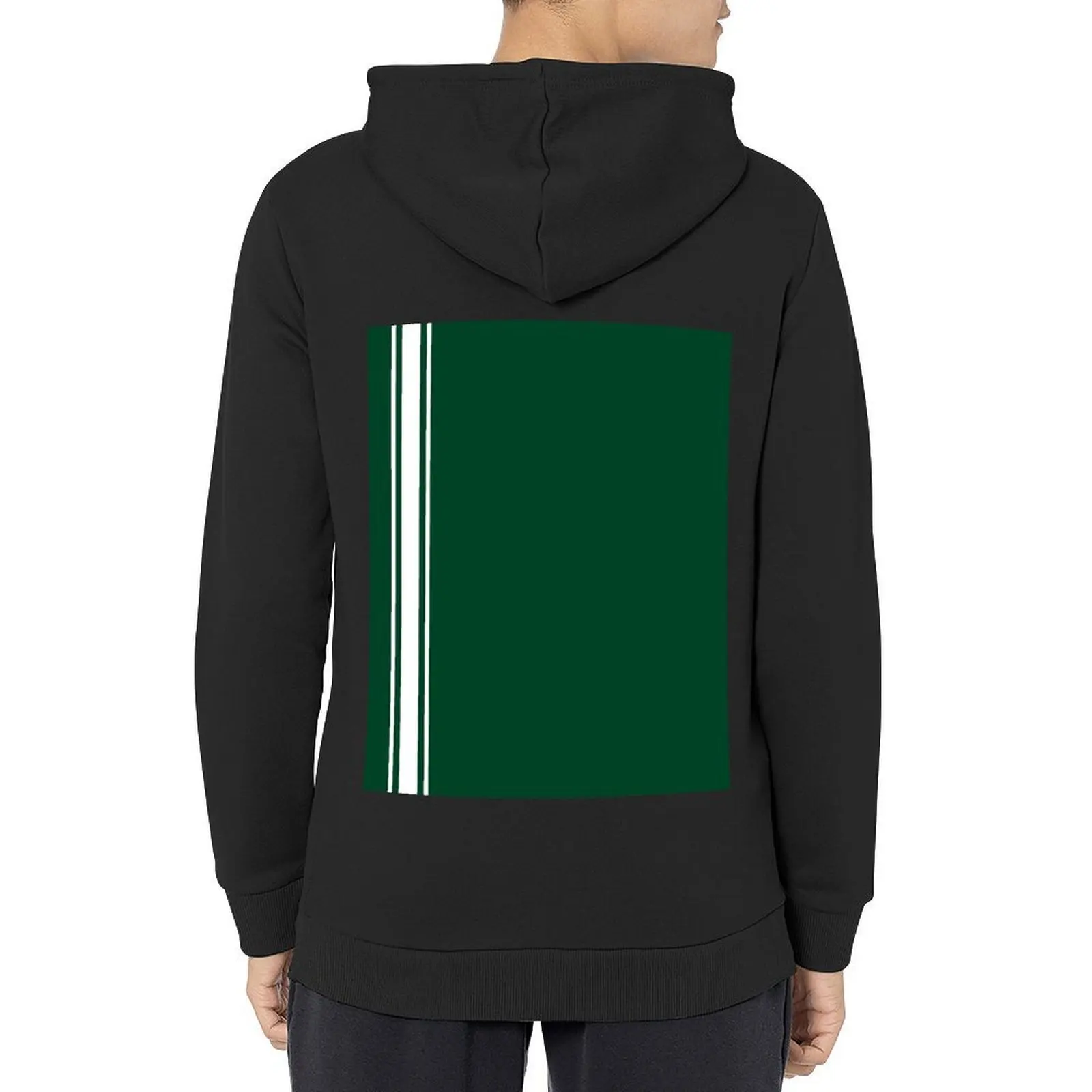 

British Racing Green With White Pinstripes Hoodie aesthetic clothing fashion men men's sweat-shirt new hoodies and sweatshirts