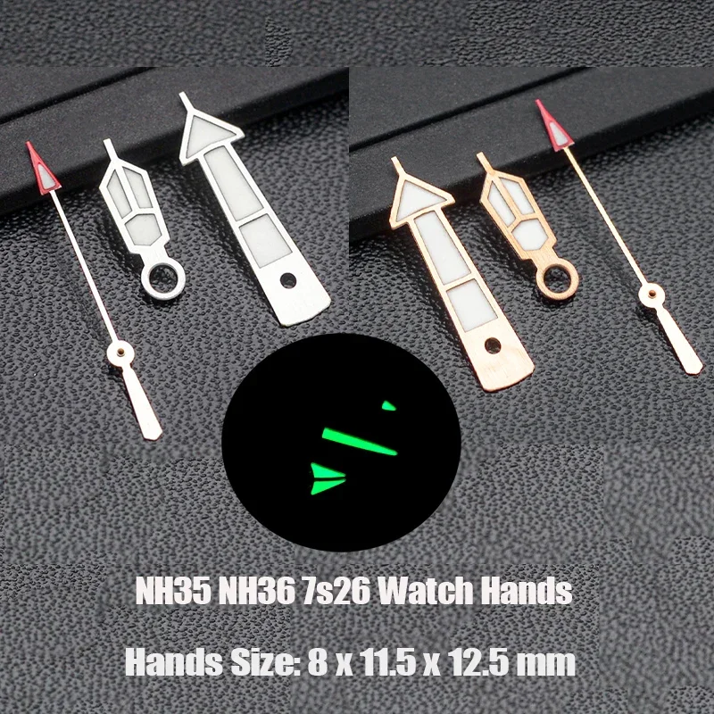 

Silver Black Rose Gold Hands NH35 Watch hands Fit For 7s26 NH36 NH35 nh35a Movement Watch Pointer Hands Spare Parts for watches