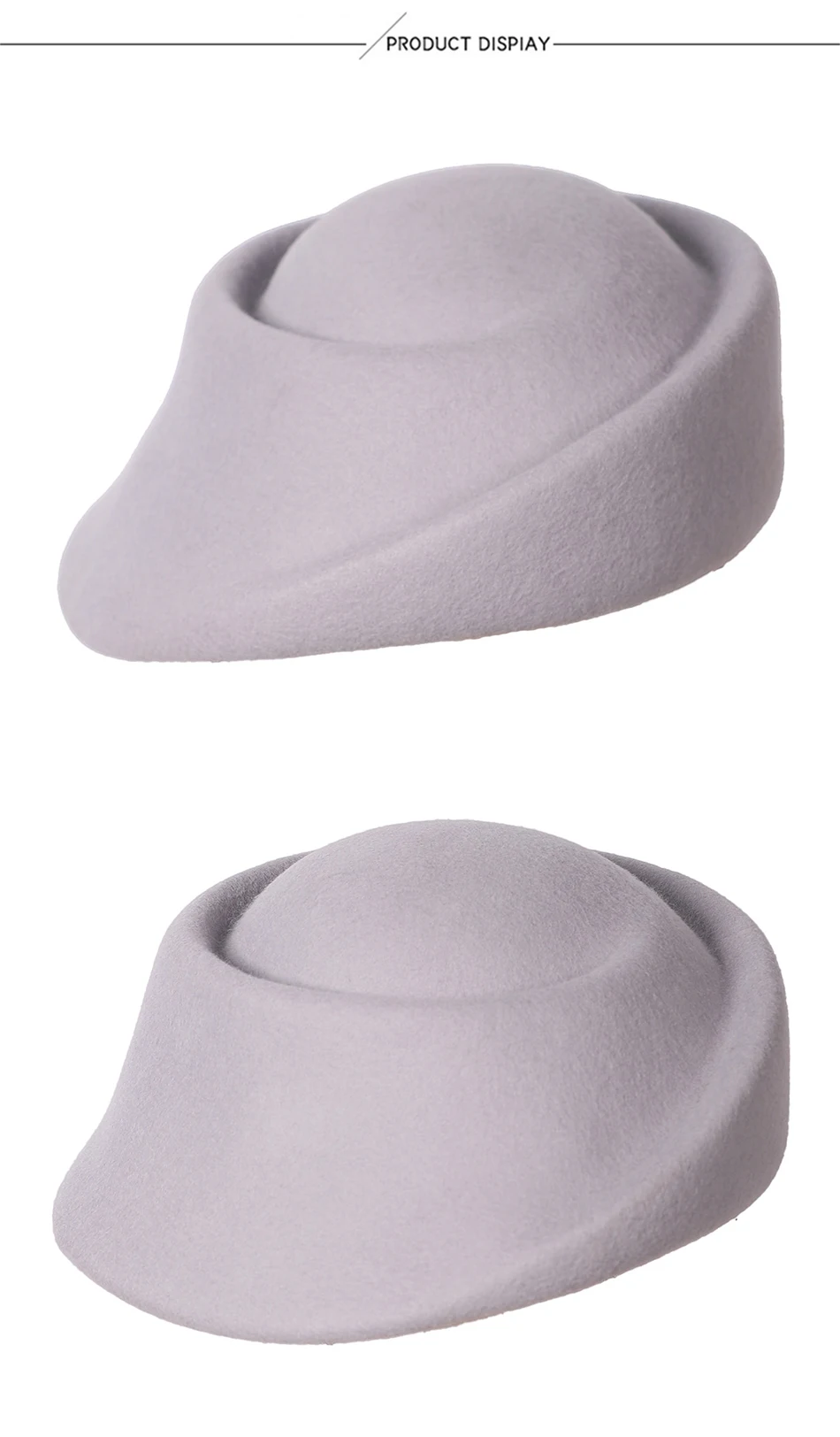 FS Luxusmarke, weiße und lila Wollhüte für Frauen, elegante Hüte für Teepartys, Pillbox-Hüte, Winter-Beret, französische Mütze, Sombreros Mujer. – Detail 6
