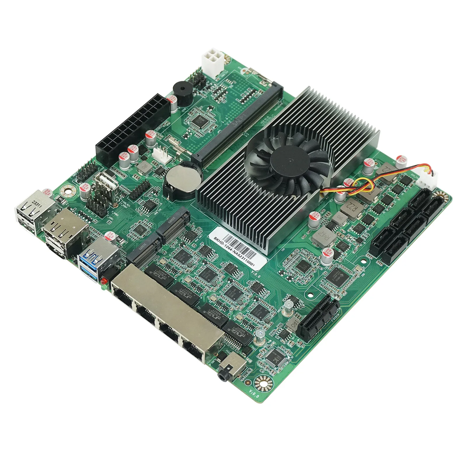 Scheda madre NAS Intel N150 N100 di 12a generazione 6 alloggiamenti 6 * SATA3.0 4 * 2.5G i226 PCIE X1 1 * DDR5 4800 MHz Scheda madre Firewall ITX con percorso morbido