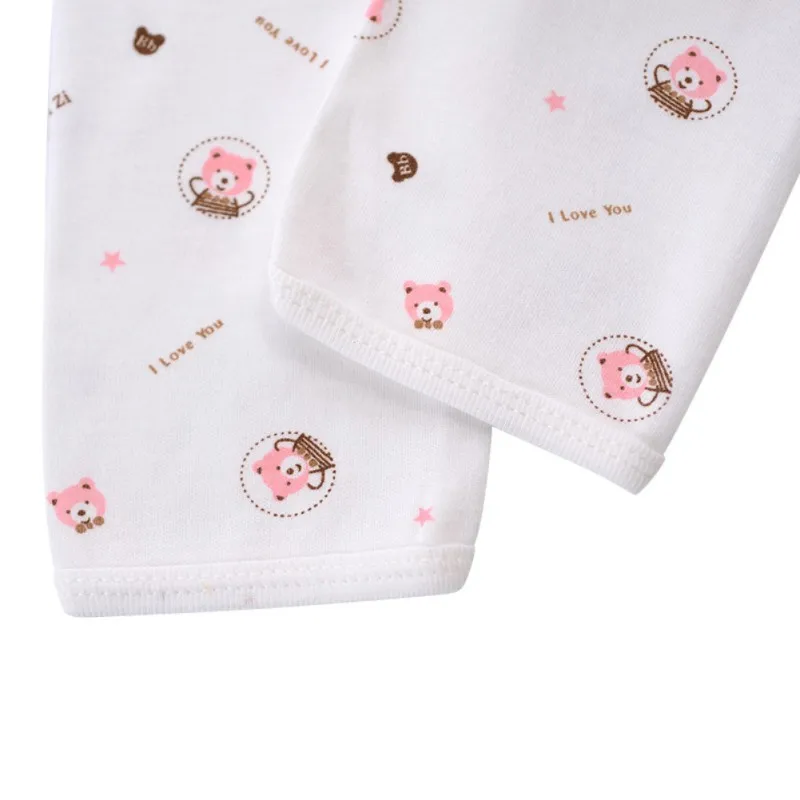 2PCS Infant Baby Cotton Underwear Sleepwear Boys Girls Breathable Cartoon Animal Pattern V-neck Long Sleeved Outfits 0-3M