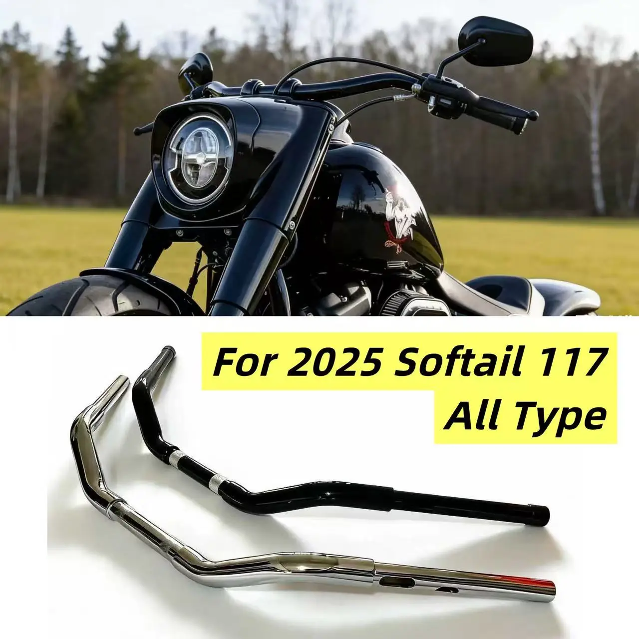 2025 2026 Softail 117 1-1/4" Lenker für Harley Low Rider Street Bob Fat Boy Heritage Breakout Motorradlenker