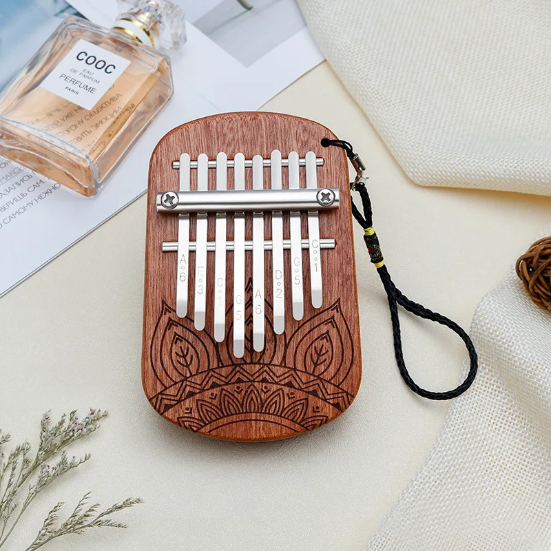 Mini Kalimba 8 Keys Finger Piano - Portable Thumb Piano Gift Kids Piano Set Beginners Musical Instruments Sapele