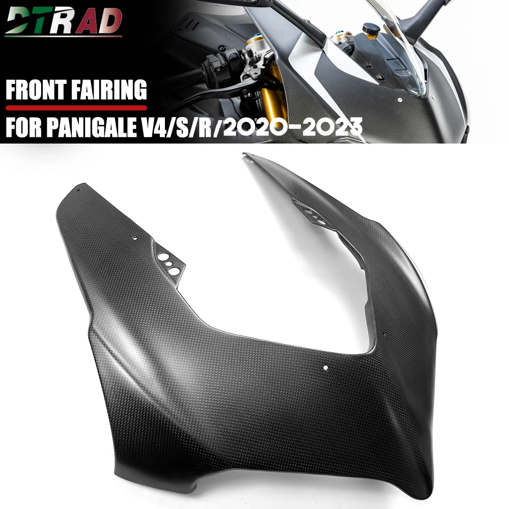 New For DUCATI Panigale V4 V4S V4R 2020-2023 Carbon Fiber Front Fairing Hood Cover Nose Headlight Cowl Motorcycle Modified Parts