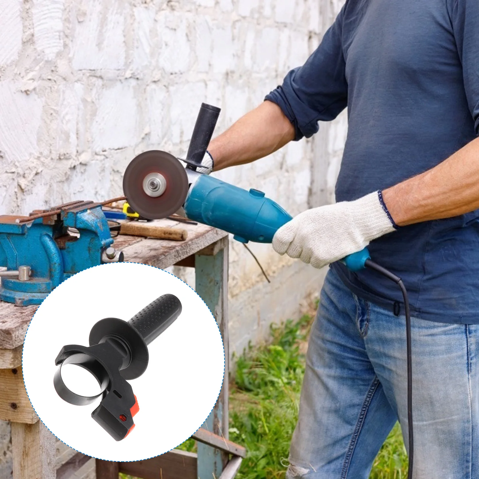 2Pcs Electric Hammer Handle Ergonomic Plastic Design Anti-Skid Concave Circle Front Replacement Impact Drill Handle Easy