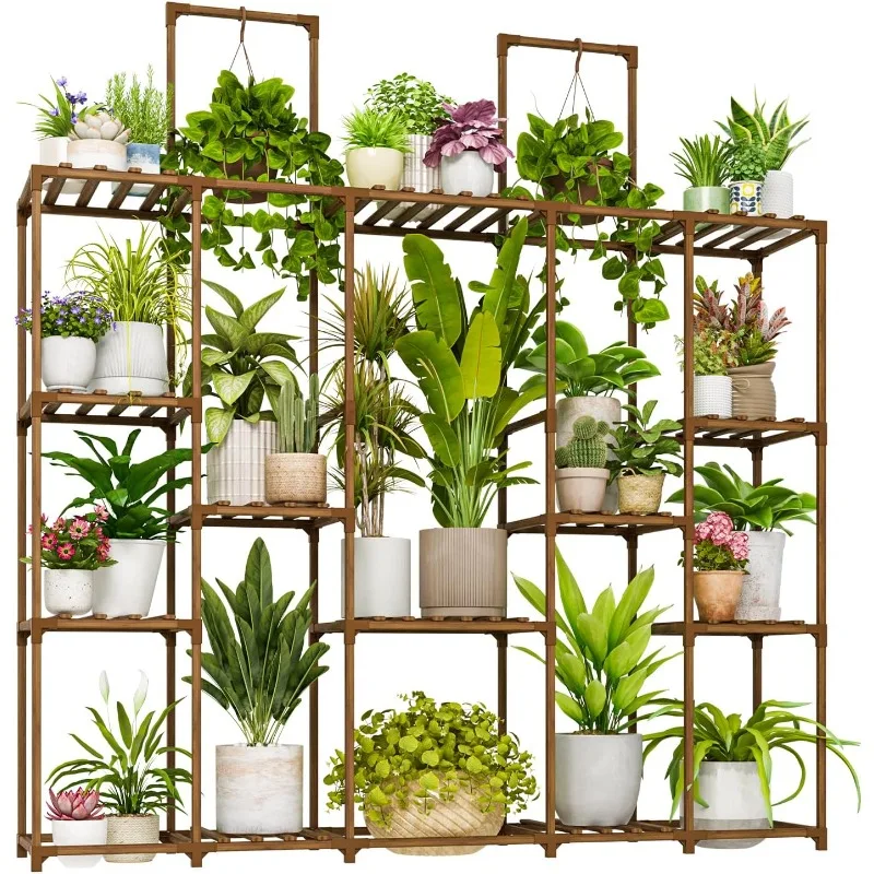 

Plant Stand Indoor Large Plant Shelf Tall Wood Plant Holder Outdoor for Multiple Plants Hanging Rack