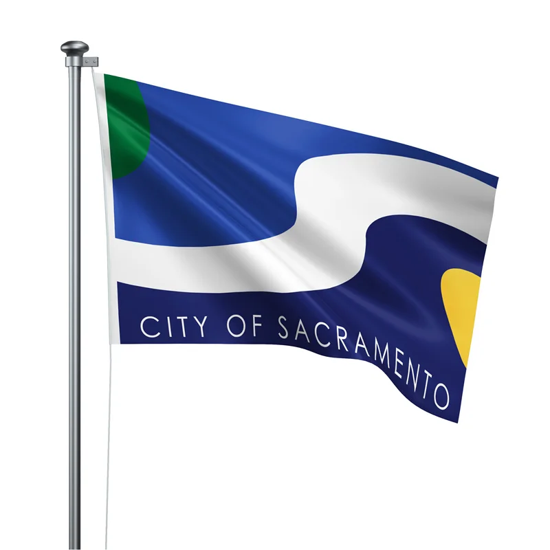 Gaslight Gatekeep Girlboss 5' x 3' Sacramento California Flag Banner Polyester with Brass Grommets 150cm x 90cm