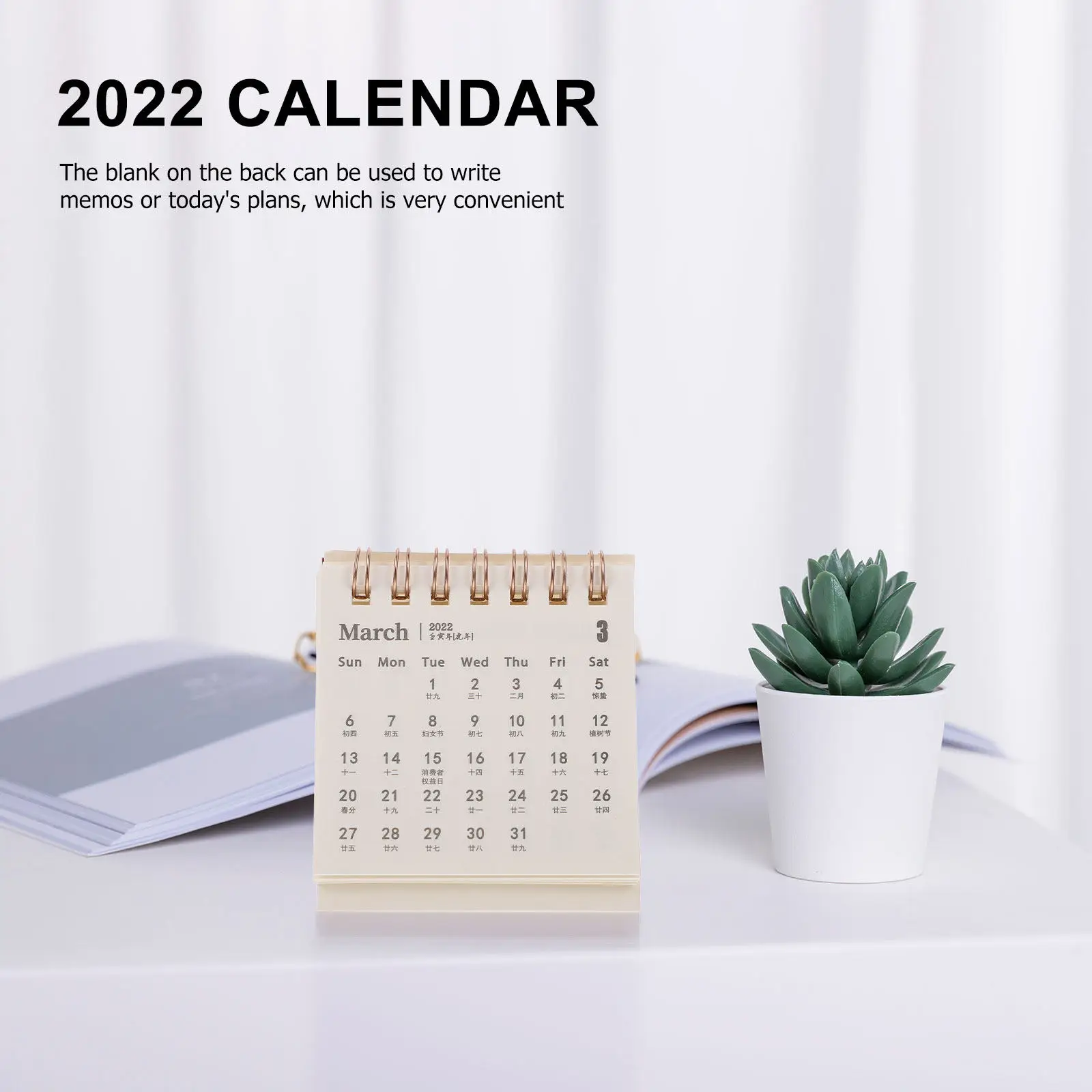 

5Pcs Mini 2022 Tabletop Calendar Foldable Smooth Paper Desktop Calendar with Memo Space for Office Home Decor Planning Agenda
