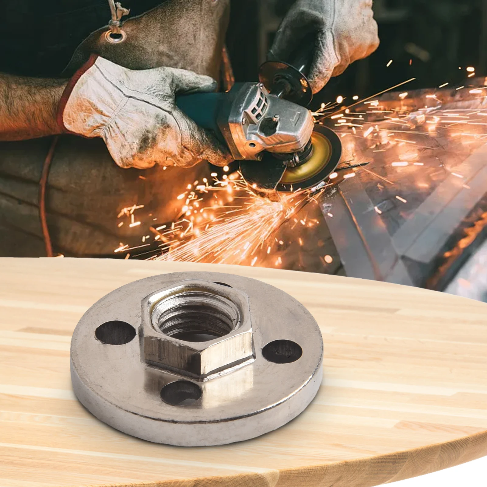 

2pcs Angle Grinder Pressure Plate Cover HexNut For 100 Type Angle Grinder Polisher Removing Open-end Wrenches Vise Power Tool