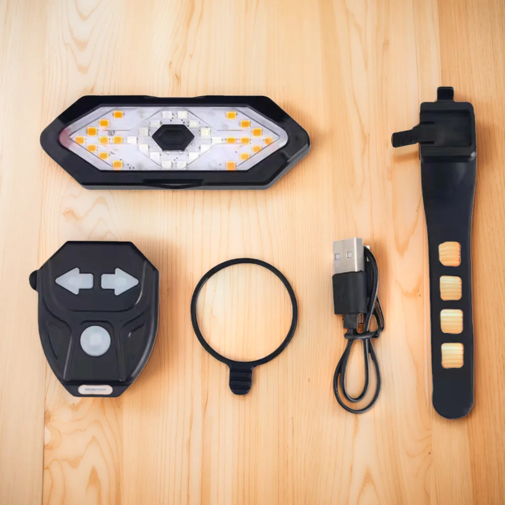 أضواء إشارة الانعطاف للدراجة، أضواء LED تحذيرية خلفية قابلة لإعادة الشحن USB، 900 مللي أمبير في الساعة، مصباح LED للدراجة، ضوء خلفي تحذيري للسلامة اللاسلكية #2