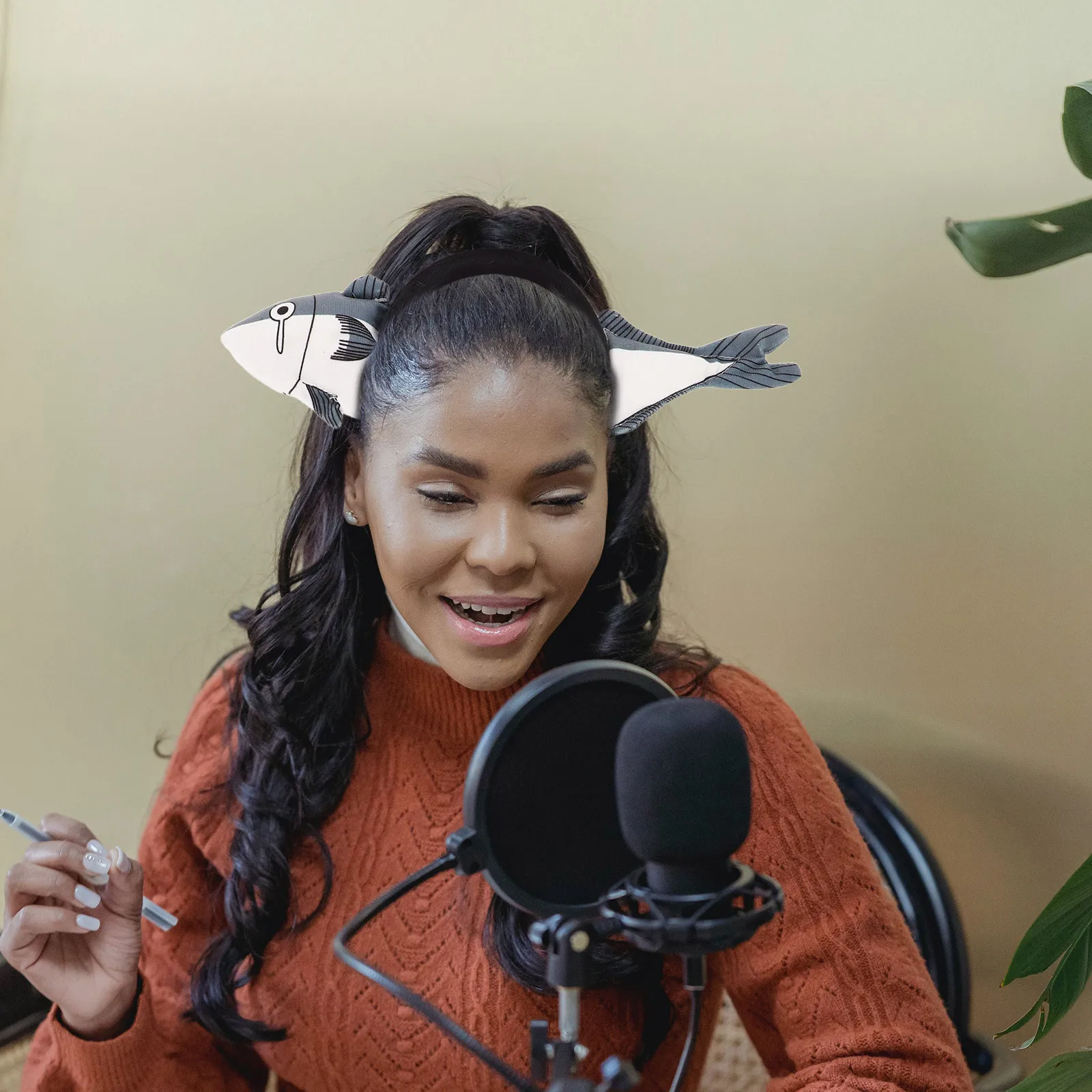 

2pcs Funny Fish Headband Lightweight Sea Creature Hair Hoop For Halloween Party Cosplay Spa Event Cartoon Animal Accessory Hair