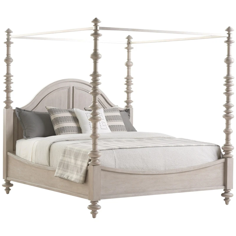 

Retro solid wood four-post shelf French 1.51.8 wedding Princess bed Soft bag bed Double bed